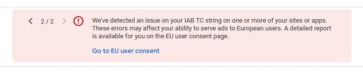 EU user consent page